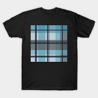 winter plaid in ice blue and navy seamless pattern T-Shirt